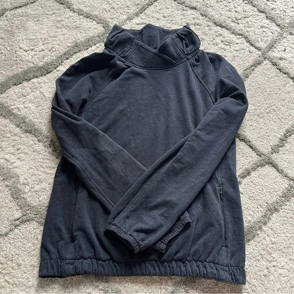 Lululemon Press Pause Sweatshirt pullover Navy high neck mock neck 4 - Picture 1 of 14